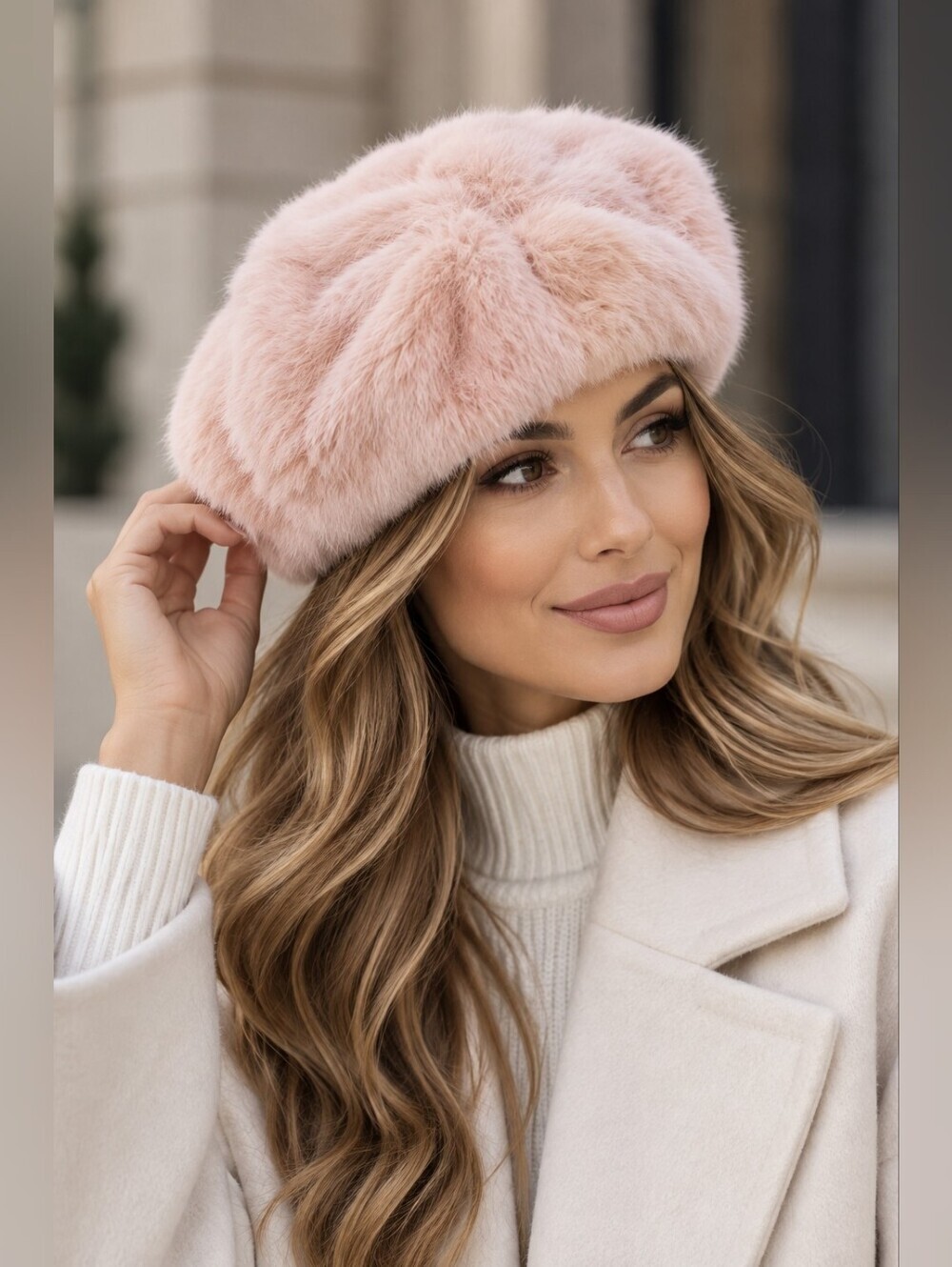 Inc International Concepts Pink Faux Fur Hat